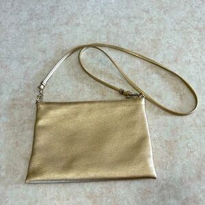 Banana Republic Gold Leather Slim Crossbody
